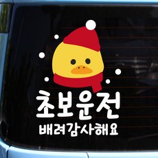 루키마켓 차량용 초보운전 스티커, 1개, 겨울병아리