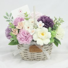 香皂花人造花可愛花籃, 紫色, 1個