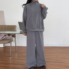 BONBONSTORY Fever 刷毛拉鍊孕婦上下套裝