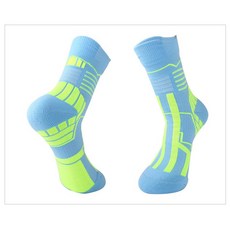 SNF 幾何線條點綴菁英籃球襪 2雙, 06 天藍色, 2個