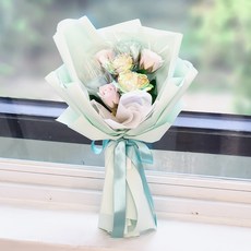 오루아 LED 홀로그램 용돈 꽃다발+ 쇼핑백, 민트, 1개