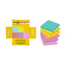 3M Post-it 利貼 強力黏性便條紙 90張 6本, 1套, 混合色