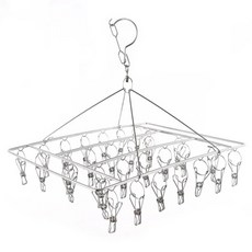 iRoom 優倍適 防風款不鏽鋼方形曬衣襪架 30夾, 銀色