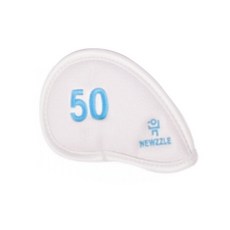 뉴즐 더블사이드 넘버 아이언 커버 50도 DBNIRW0014, 화이트 + 블루 자수