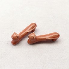 月鹽陶瓷狗狗筷架, 珊瑚色, 2個
