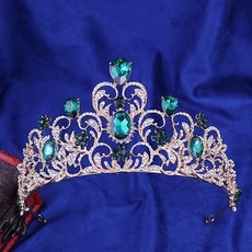 Estella自助婚紗新娘皇冠 msd202, 金綠色, 1個