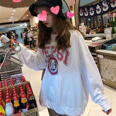 롱슬리브 라운드넥 캐주얼 프린팅 오버핏 맨투맨 임산부 상의