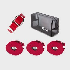 休露營 天幕織帶 4入 + 收納袋套組, 紅色