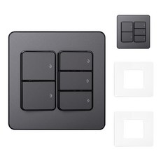 제일전기 디아트플러스 스위치 1로 5구 2개용 컴바인드 메탈그레이 2p + 투명 아크릴커버 2p 세트 BOM758, 1세트