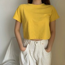 PEONIST 女款素色短版彩色短袖T恤