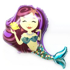 WOW PARTY KOREA 美人魚鋁箔氣球 小, 5個, 棕色