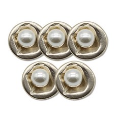 大衣 開襟衫 鈕扣 Miyu珍珠 18mm, 金色, 5個