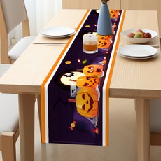 소니오 할로윈 데코 러너 테이블 매트, TYPE 05 호박삼형제, 33 x 183 cm, 1개