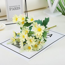 더플로우커머스 조화 홈 웨딩 장식 촬영 소품 카모마일 꽃다발, 그린, 1개