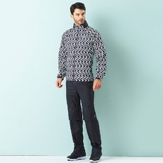 Sunderland 男士鋸齒圖案高爾夫雨衣套組 16051RW02, 1套, 黑色