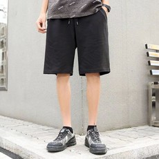 구디프 남성용 베이직 루즈핏 밴딩 트레이닝 반바지