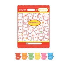 DONNA&DECO 小熊好寶寶貼紙 5入+貼紙 100張, 混合色, 1套