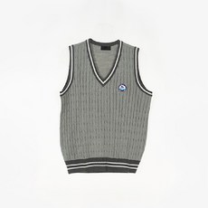 校服Mall白色線條麻花紋校服背心