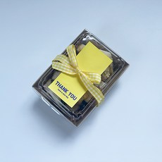 Tina Picnic 迷你牛皮一次性容器 + 黃色貼紙 + 黃色緞帶組合, 20套, 便當容器(20p) + 黃色貼紙(20p) + 黃色緞帶(20p)