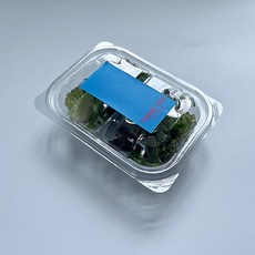 Tinapicnic 迷你2格透明拋棄式餐盒 + 天空藍感謝貼紙套組, 20套, 拋棄式餐盒 + 貼紙