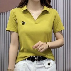 Mondspot 女款Polo衫修身V領翻領短袖T恤 MON20