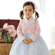 明州女嬰天空之花韓服套裝