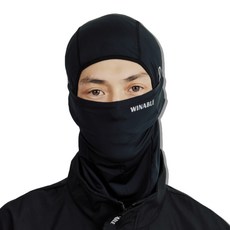 WINABLE 涼感夏季巴拉克拉瓦頭套 脖套 防紫外線 涼感運動面罩, 1個, 黑色