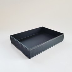 Upier 皮革現代託盤, 黑色, 1個