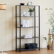 High Line Gallery 寬版圓角方形整理展示櫃, 5層, 黑色