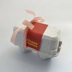 Tina Picnic 復活節雙入雞蛋包裝組(杏色緞帶-橘色貼紙)20入, 杏色(緞帶), 橘色(貼紙), 20套