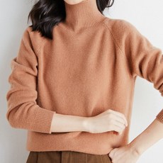 피어니스트 여성용 두꺼운 라글란 터틀넥 긴팔 니트