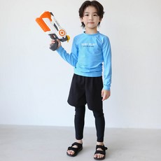 로로샤 아동용 자외선차단 수영복 파라 래쉬가드 상의 + 워터 레깅스 + 반바지 세트
