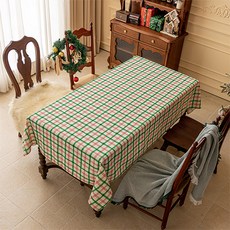 PDS홈데코 크리스마스 연말 따뜻한 일러스트 식탁보, 크리스마스체크, 1개, 100 x 140 cm
