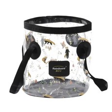 JOYnJOY 露營用攜帶式圖案折疊洗碗袋, 1個, 透明