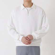 GG BLACK 男士 Anthony 柔軟寬鬆版型翻領半拉鍊大尺碼針織衫