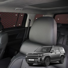 지엠지모터스 디 올 뉴 싼타페 5인승 2024년~ 전용 암막 햇빛가리개 세트, 레드, 1세트