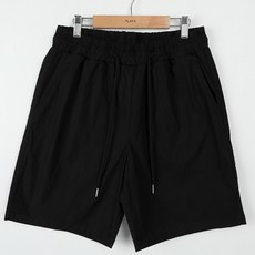 플레이즈 남성용 통기성 린넨 스판 스트링 허리밴딩 반바지