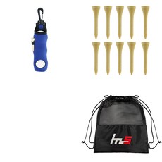 NAYASTYLE 高爾夫球袋 藍色 + 木質高爾夫短球釘 10入 + 球袋組合 GFYP-136-3 + 182-1PU, 藍色(高爾夫球袋), 木質(高爾夫球釘)