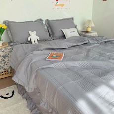 이자벨홈 침구 커버 세트, 그레이