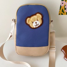 Hararoi 嬰幼兒用可愛小熊刺繡口袋迷你斜背包