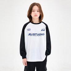 Jelistudio 寬鬆版型撞色拉克蘭袖T恤