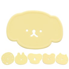 에이드엘 애니멀 실리콘 컵받침 6종 세트, 라이트옐로우, 1개