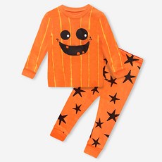 unifriend 童款萬聖節南瓜印花九分袖上衣長褲組