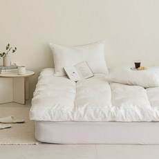 pogeun. 可機洗超細纖維雙面四季床墊, 奶油黃