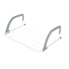 葉子小舖 可掛式陽台窗邊晾曬架, 灰色, 1個