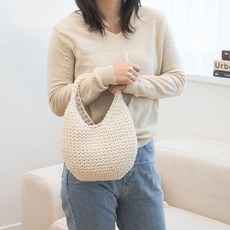 yarna 에밀리 에그백 DIY 패키지, 아이보리(실), 랜덤발송(부자재), 1세트