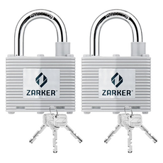 ZARKER 鋼板掛鎖 N38A + 同號鑰匙 3把 x 2個