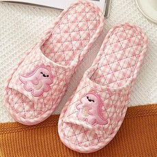 아리코 여성용 3중쿠션 면 거실화, 핑크, 1개