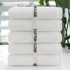 COTTON CLOUD 飯店毛巾 220g 40支精梳棉, 5條, 白色