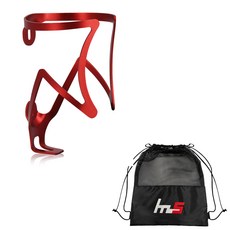 LUNJE 自行車水壺架 + 專屬小袋套組 CYYP-125-2PU, 1套, 紅色（搖籃）